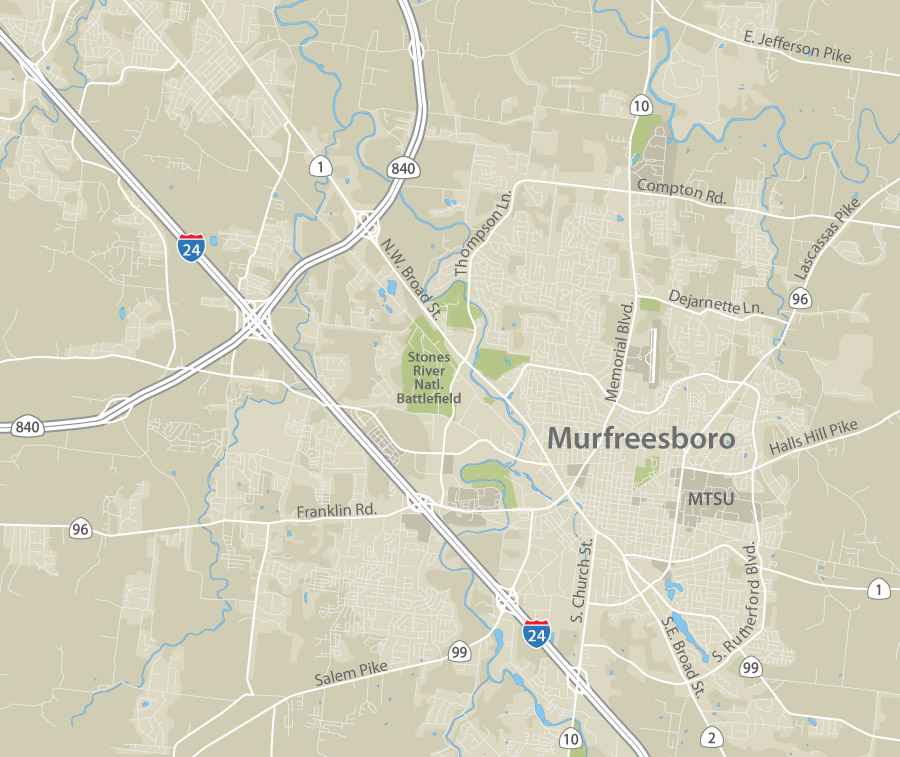 Murfreesoboro map