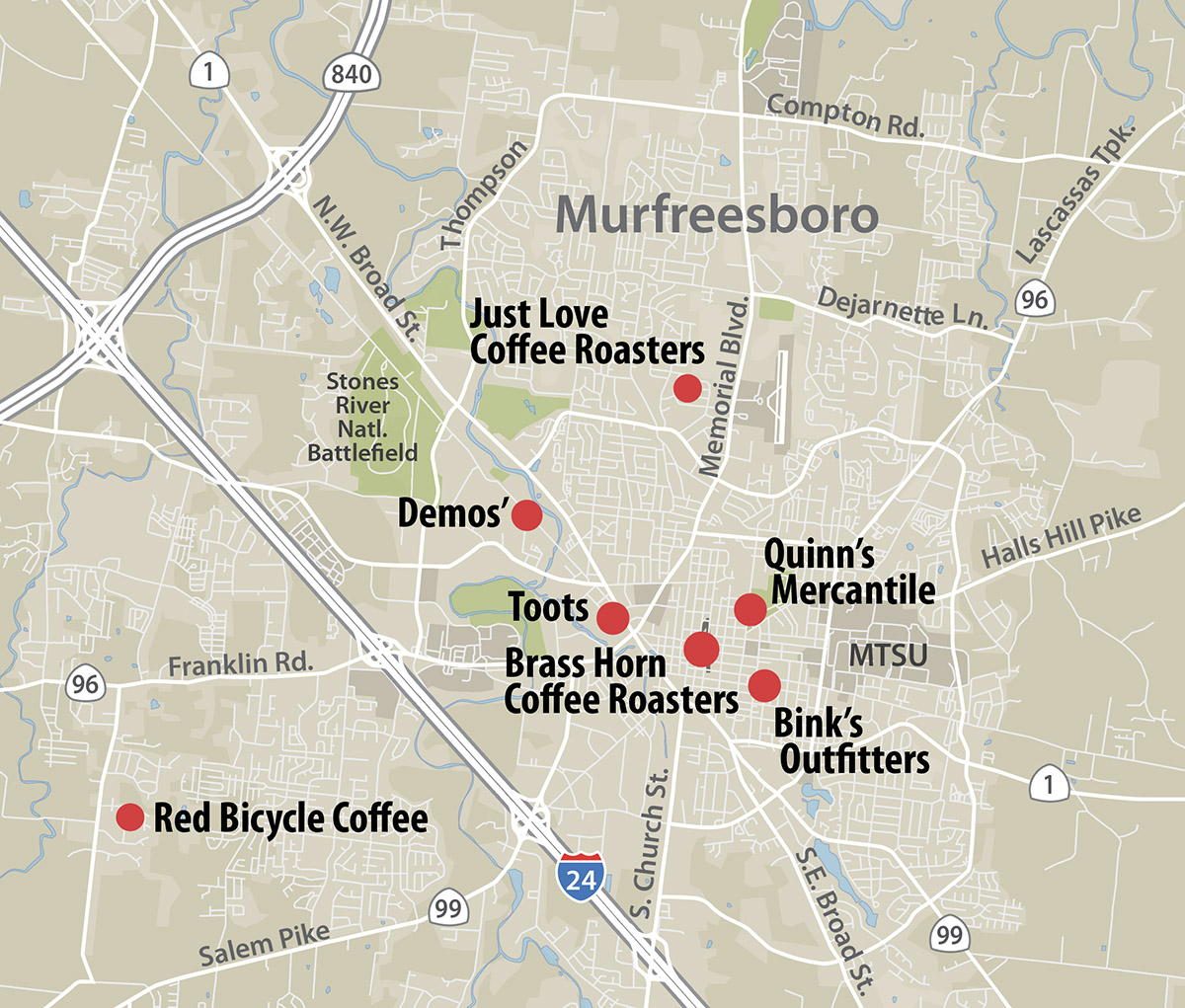 Murfreesboro Map