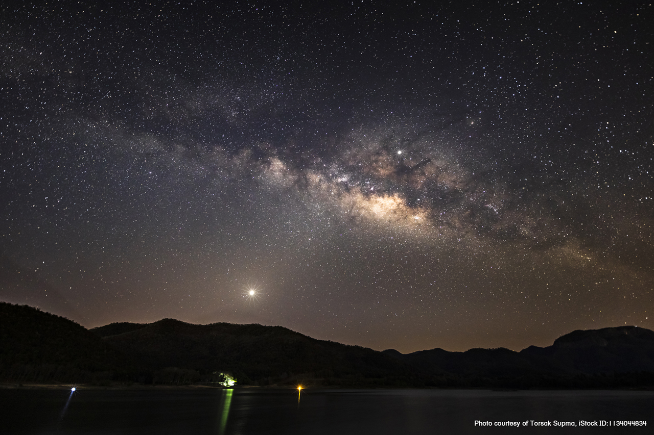 Milky Way over mountains