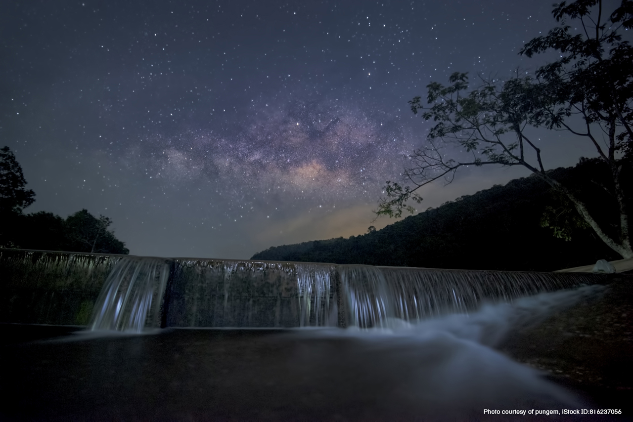 stars over small dam